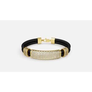 3.24 ctw Diamond Rubber Bracelet 14K Yellow Gold Men's Bracelet